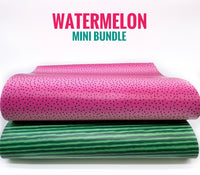 Watermelon Stripes - Custom Printed Smooth Faux Leather
