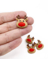 Rudolph 3D Resin flatback Embellishments - 5pcs