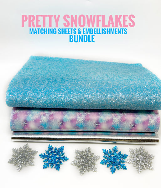 3D Pretty Snowflakes - Coordinating sheets & embellishments Bundle