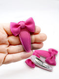 Bow Topped Snap Clips - 2pcs