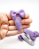 Bow Topped Snap Clips - 2pcs