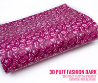 3D Puff Fashion Dark - Custom Printed Smooth Faux Leather