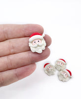 Santa Face 3D Resin flatback Embellishments - 5pcs