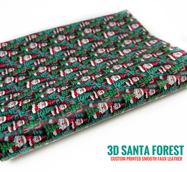 3D Santa Forest - Custom Printed Smooth Faux Leather