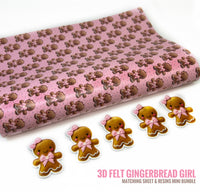 3D Pink Gingerbread Girl - Sheet & Matching Planar Resins, Mini Bundle