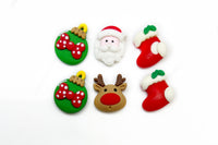 Christmas mixes -  3D Resin flatback Embellishments - 6pcs