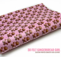 3D Gingerbread Girl - Exclusive Custom Printed Smooth Faux Leather