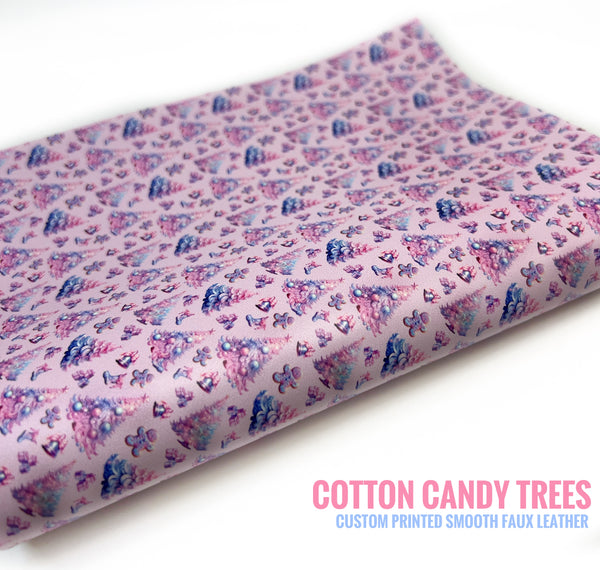 Cotton Candy Trees - Custom Printed Smooth Faux Leather