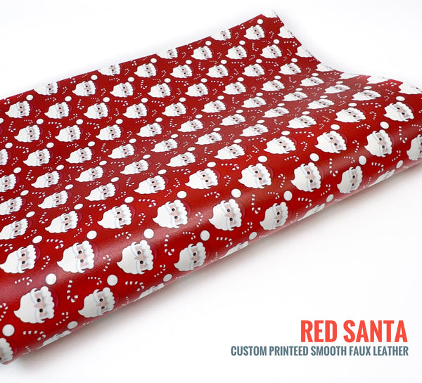 Red Santa - Exclusive Custom Printed Smooth Faux Leather