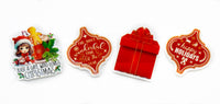 Christmas Fun -  Planar Resin Mix Embellishments - 4 pcs.