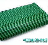 Watermelon Stripes - Custom Printed Smooth Faux Leather