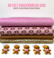 3D Pink Gingerbread Girl - Matching Sheets & Resins Bundle