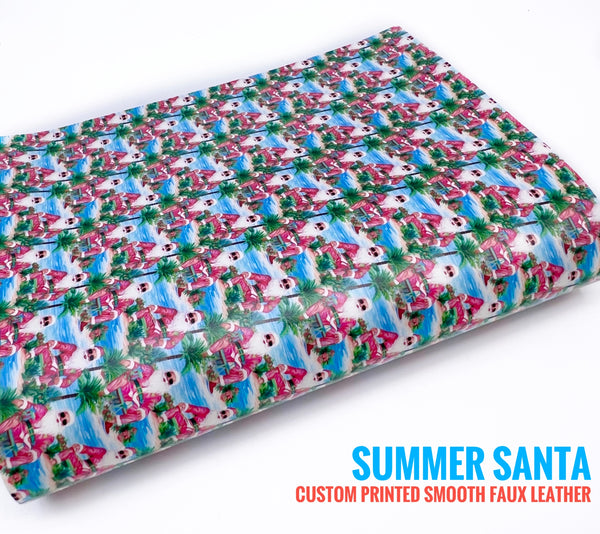 Summer Santa - Custom Printed Smooth Faux Leather