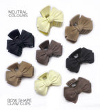 Bowknot Shaped Claw Clips - Neutrals 2pcs