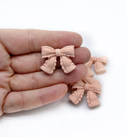 Bow Shape Resin Embellishment Flatbacks - 5pcs