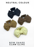 Bowknot Shaped Claw Clips - Neutrals 2pcs