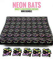 Neon Bats - Sheet & matching resins mini bundle - Discounted only $3.10!