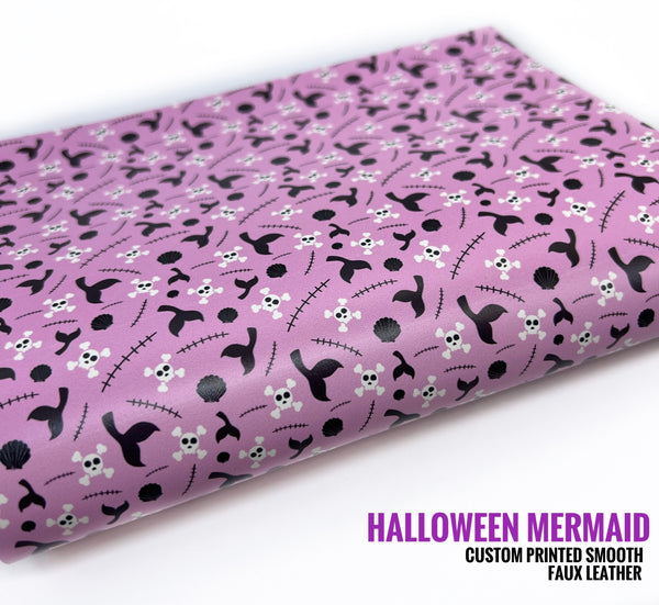 Halloween Mermaid - Custom Printed Smooth Faux Leather