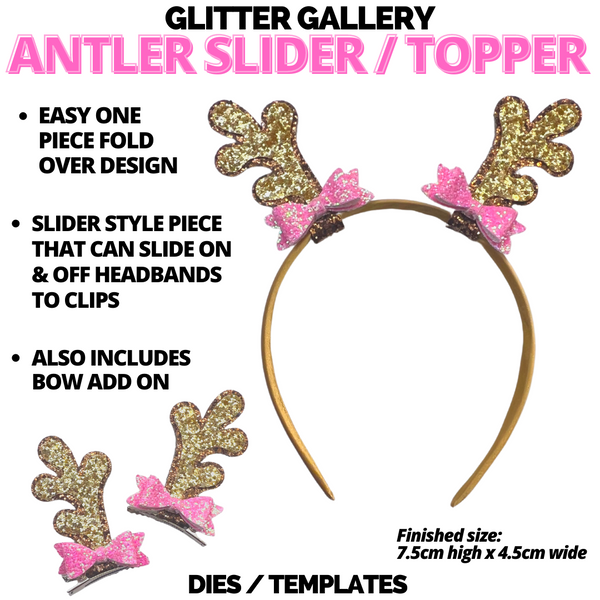 Reindeer Antler Slider / Topper TEMPLATE