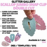 Jumbo Scallop Snap Clip 5cm Double Cut TEMPLATE