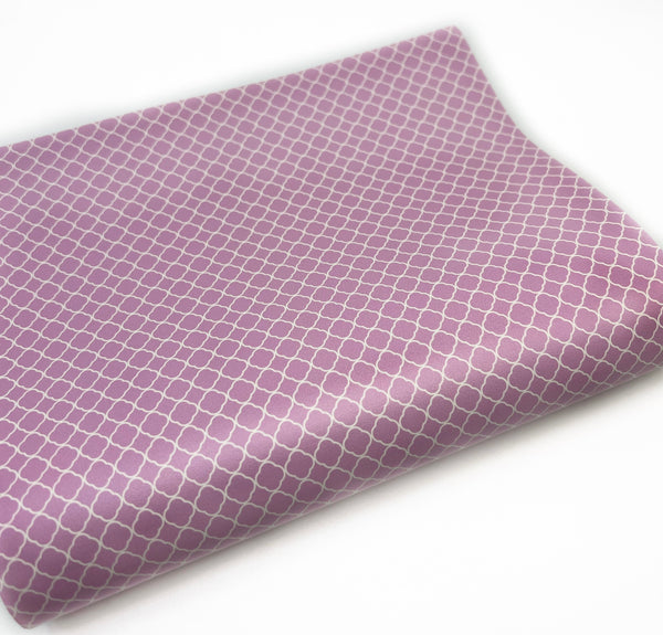 Quatrefoil Pattern- Exclusive Custom Printed Smooth Faux Leather - CLEARANCE $1.50 per SHEET!