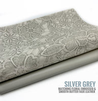 Floral Embossed and Matching Smooth Faux Leather Mini Bundle Pairs ($1.50 per sheet)