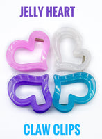 Jelly Heart shaped claw clips - 2pcs