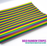 Bold Rainbow Stripe - GG Exclusive Print Smooth Faux Leather