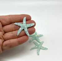 Glitter Resin Starfish Embellishments - 5pcs