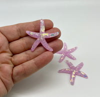 Glitter Resin Starfish Embellishments - 5pcs