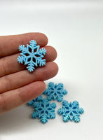 Blue Resin Snowflake embellishments - 5pcs