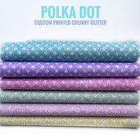 Pastel Polka Dots - Custom Print Luxe Chunky Glitter - CLEARANCE $1.50 per SHEET!