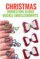 Red & Green Circle Rhinestone Slider Buckles